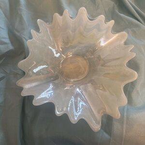 Vintage opalescent Light Green Murano Glass Bowl